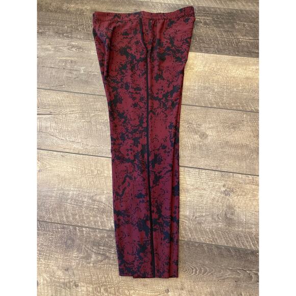 Banana Republic Lightweight Burgundy Print Dress Pant Size 8 - Picture 8 of 9